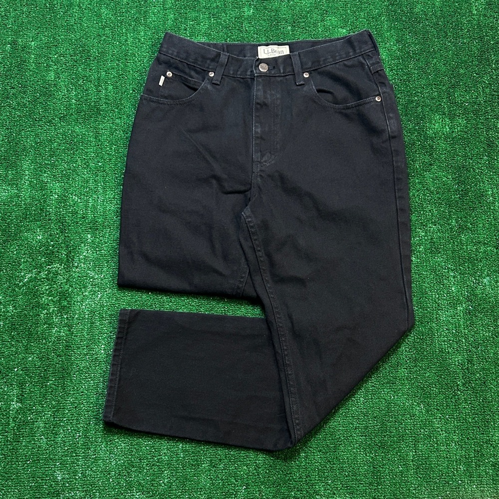 Classic Straight Leg L.L. Bean Denim Jeans Black 30x29